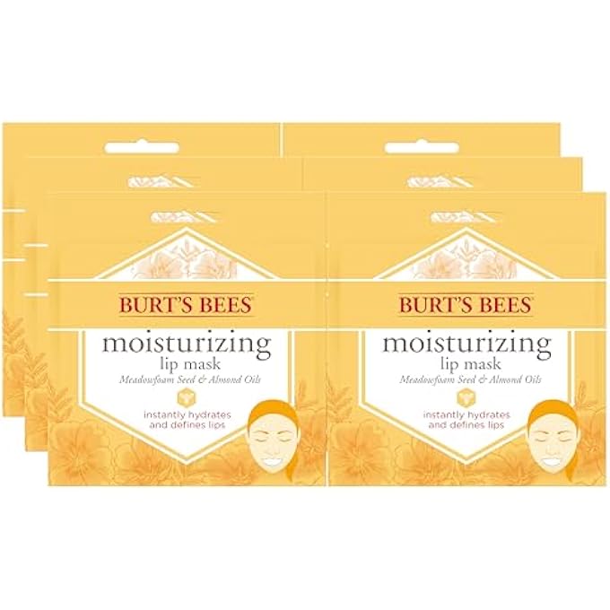 Burt's Bees 100% NATURAL MOISTURIZING LIP MASK, SINGLE USE CONDITIONING LIP CARE, 6 COUNT - Image 1